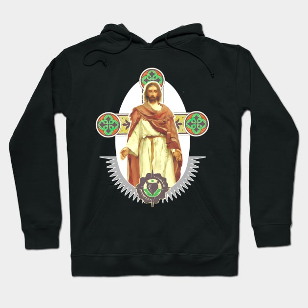 Jesus Christ and the cross of salvation Hoodie by Marccelus